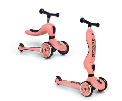 Hulajnoga dla dzieci Scoot & Ride Highwaykick 1 Jeździk i hulajnoga 2w1 Peach